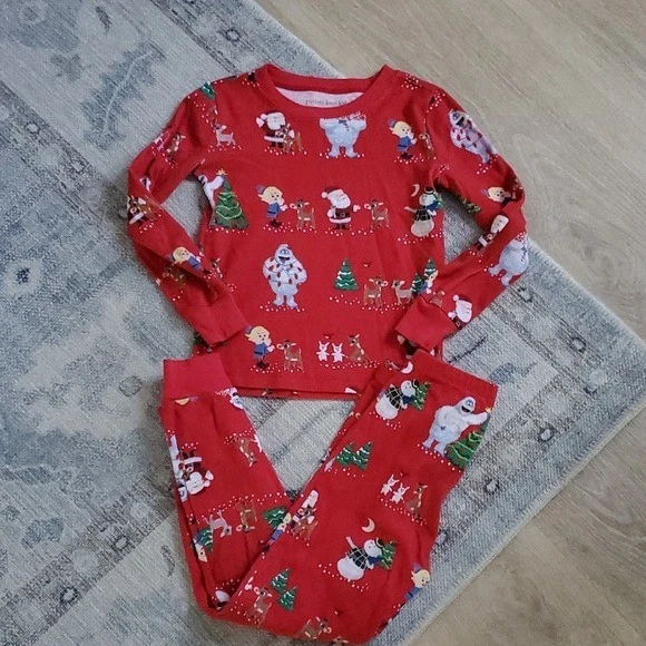Pottery Barn Kids Classic Rudlolf Christmas Pajama Set Organic Cotton Sz6 - Image 1 of 4