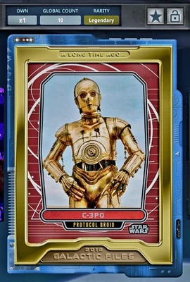 Topps Star Wars Digital Card Legendary A Long Time Ago Gilded Tungsten C-3PO - Image 1 of 4
