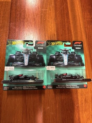 Hot Wheels Premium F1 Mercedes-AMG Petronas Formula 1 Team, #44 y #63, Lote de 2 Foto 1 de 4