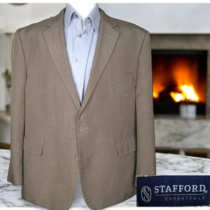 Stafford Herren 48R Sakko Anzug Mantel braun einfach belüftet - Bild 1 von 10