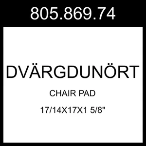 Almohadilla para silla IKEA DVARGDUNORT DVÄRGDUNÖRT gris/blanco 17/14x17x1 5/8" 805.869.74 - Imagen 1 de 1