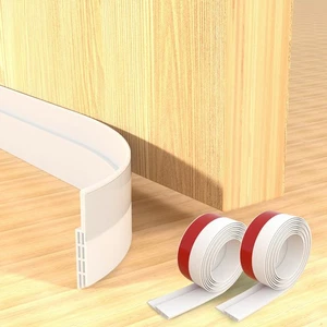 2X Door Draft Stopper White Cool Air Insulation Noise Reduction Door Bottom Seal - Picture 1 of 9