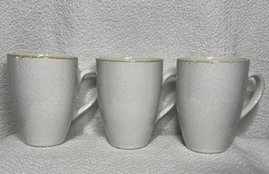 Dansk Bianco Steinzeug 3 Kaffeetassen 12 Oz Crackle Glasur Optik weiß 2005 2007 - Bild 1 von 7