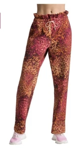 Juicy Couture Womens Paperbag Waist Pants Beachwood Abstract Animal Sz L - Picture 1 of 7