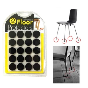 20 Pack Self Adhesive Felt Pads Floor Scratch Protector Black - Picture 1 of 1