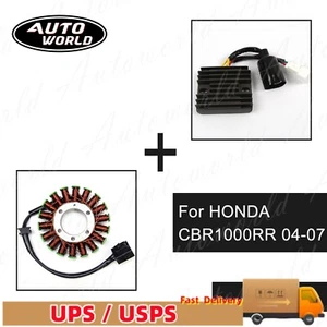 For Honda CBR1000RR 2004 2005 2006 2007 Voltage Rectifier Regulator+Stator Coil - Foto 1 di 10