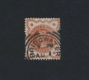 1887 ½d VERMILION JUBILEE 'BRIDGWATER' SQUARED-CIRCLE. SG 197 - Picture 1 of 1