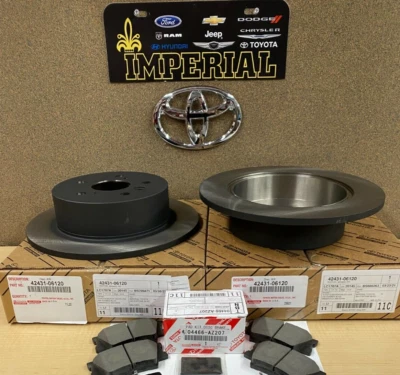 2012-2017 TOYOTA CAMRY REAR BRAKE KIT OEM ROTORS TCMC PADS GENUINE - Image 1 of 4