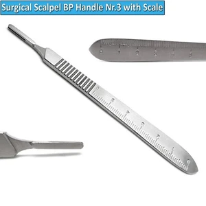 Surgical Scalpel Handle No. 3 Ruler 0-6cm Side Dental Stainless Steel New Knife - Picture 1 of 3