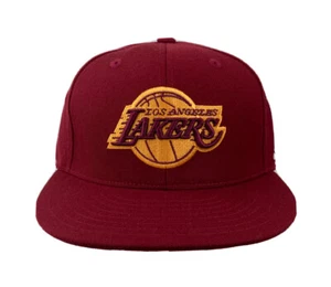 Los Angeles Lakers NBA Adidas Retro fitted Burgundy hat  - Picture 1 of 7