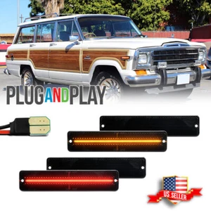 Front Rear LED Fender Side Marker Lights For Jeep Cherokee CJ5/6/7 J10/20 Pickup - Picture 1 of 12