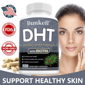 Biotina Crescita Capelli Idrolizzata DHT Bloccante Crescita Capelli Vitamine10000mcg Donna Uomo - Foto 1 di 13