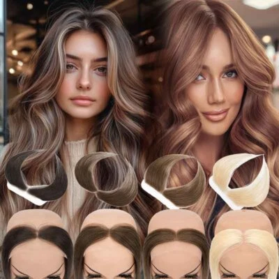 Forehead Hairline Toupee 100% Human Hair Swiss Lace Frontal Replacement V Loop - Image 1 of 4