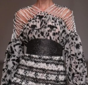 Zimmermann Leather Filigree Black & Natural Taupe Corset Belt SS 2016 - Picture 1 of 8