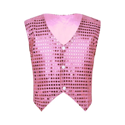 Boys Costume Dance Waistcoat Disco Vest Buttons Jacket Stage Performance Party - Image 1 of 4