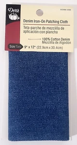 DRITZ Denim Iron-On Patching Cloth - FADED BLUE - 9" x 12" - Picture 1 of 5
