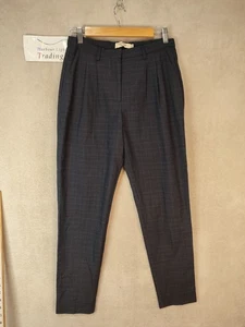 Nice Things Paloma S Trousers Womens 38 UK 10-12 Grey blue Check Tartan 29" Leg - Picture 1 of 9