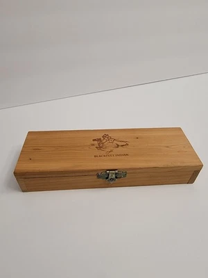 Vintage Blackfeet Indian Pencil Wooden Box Case  - Image 1 of 4