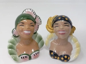 Vtg Whimsical Shakers Women Lot Of 2 Tropical Caribbean Brown Face Phillipines  - Picture 1 of 14