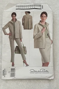 VOGUE Oscar de la Renta Sewing Pattern V2854 Sz 18-20-22 CUT Jacket Pants Skirt - Picture 1 of 9