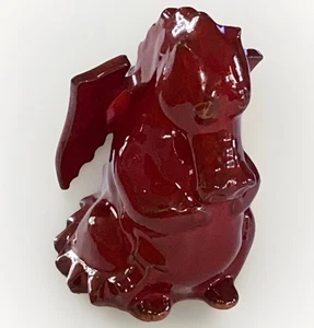 Vintage Welsh Dragon Red Pottery Ceramic Figure Doniau Cudd Bangor - Picture 1 of 11
