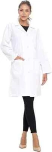 2 pk Medium Unisex 40" Lab Coat Long Sleeve Professional Medical Coat BRAND NEW - Picture 1 of 5