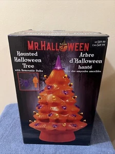 Mr. Halloween 14" Araña, Bruja Sombrero Embrujado Halloween Árbol Cerámica Nuevo - Imagen 1 de 4