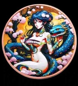 2025 Year of the Spicy Lunar Snake 33g Colorized Copper Sexy Art Round - Picture 1 of 3