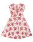 VINTAGE Womens See Through A-Line Dress UK 12 Medium Multicoloured Floral AX02