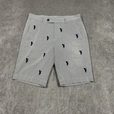 Pantalones Cortos Brooks Brothers Para Hombre 32 x 11 Azul Marino Rayas Bermudas Bordadas Hula Niñas Foto 1 de 4