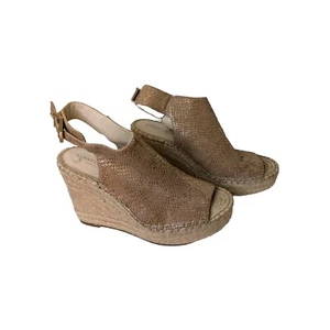 Kenneth Cole Women's Shoes Espadrilles Sparkly Gold Open Toe Size 7.5 Wedge. ii - Picture 1 of 8