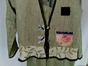 LEE ANDERSON JACKE HOSE ANZUG KUNST ZUM TRAGEN KLEINE PERLEN APPLIKATION VERZIERT - Bild 1 von 11