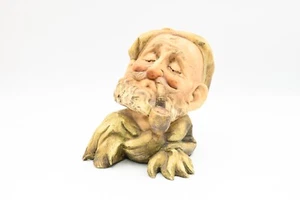Vintage A. Borsato Old Man Smoking Pipe Italy RARE 7" Large Bust - Picture 1 of 10