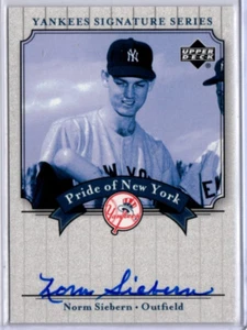 2003 UD Upper Deck Pride of New York Baseball Norm Siebern Auto Yankees - Imagen 1 de 1