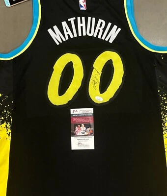 Bennedict Mathurin Signed Autographed Indiana Pacers Jersey JSA COA Certified - Image 1 of 3