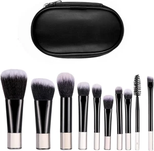 Portable Makeup Brush Set, 10 PCS Easy-Taken Mini Makeup Brushes with Case, F... - Picture 1 of 12