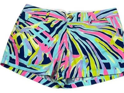 Pantalones cortos para mujer Lilly Pulitzer talla 16 estampado vibrante The Callahan 100 % algodón Foto 1 de 4