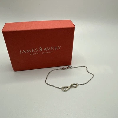 Pulseira de prata esterlina 925 James Avery Petite Infinity tamanho 6.5 - Imagem 1 de 4
