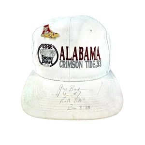 Alabama Crimson Tide Sugar Bowl 1993 sombrero firmado Jay Barker #7 vintage Snapback - Imagen 1 de 13