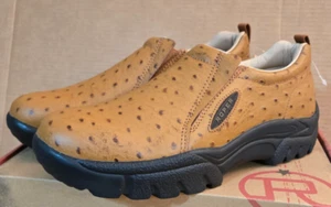 Roper Performance Slip On 10.5 Wide Faux Ostrich Leather 09-020-0601-8350 - Picture 1 of 12