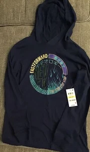 Ideology Unisex, Sz M, Blue Hooded Tshirt, Long Sleeve, Lighter - Picture 1 of 5