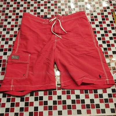 De colección NUEVO SIN ETIQUETAS ~ Polo Ralph Lauren ROJO Natación Tabla de Surf Pantalones Cortos Traje ~ MEDIANO Foto 1 de 4