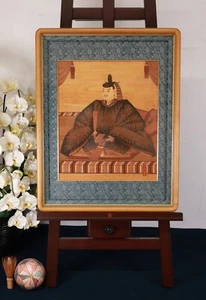 Japanische Holzschnitzerei Gemälde Sugawara no Michizane Tenjin von Bokki Ritsudo - Bild 1 von 10