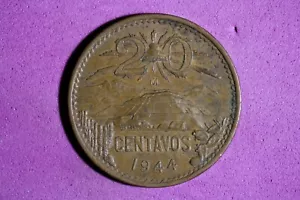1944 Mo Mexico 20 Centavos Bronze Coin #M23047 - Picture 1 of 2