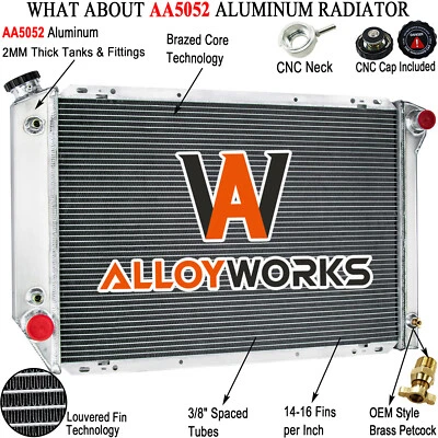 Aluminum Radiator For 1980-1984 1982 Ford F150 F250 F350 Bronco Truck 7.5L V8 Foto 1 de 4