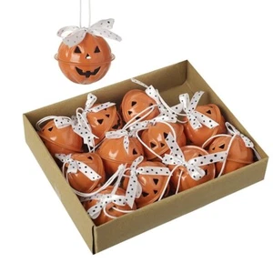 Heaven Sends Pumpkin Bells Hanging Halloween Decorations Set of 12 Ornaments - Picture 1 of 1