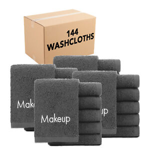 Makeup Removal Towels (6 Pack) - Embroidered 11 x 17 Cotton Fingertip Towel
