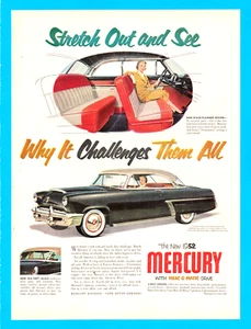 1952 MERCURY automobile PRINT AD merc-o-matic Ford Motor Company - Picture 1 of 3