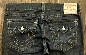 Vintage True Religion Ricky "Made in America" Blue Denim Jeans Mens 38x35 - Picture 1 of 14