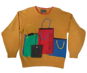 maglione donna vintage SPREE International indossabile arte taglia L oro - Foto 1 di 6
